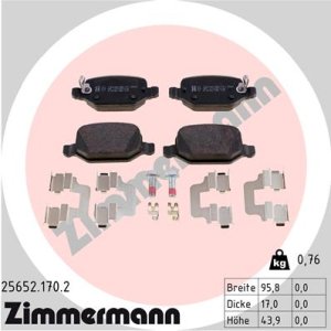 Klocki hamulcowe ZIMMERMANN 25652.170.2 77366456